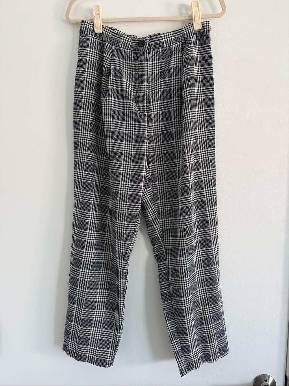 H&M Black and White Plaid Dress Pants
